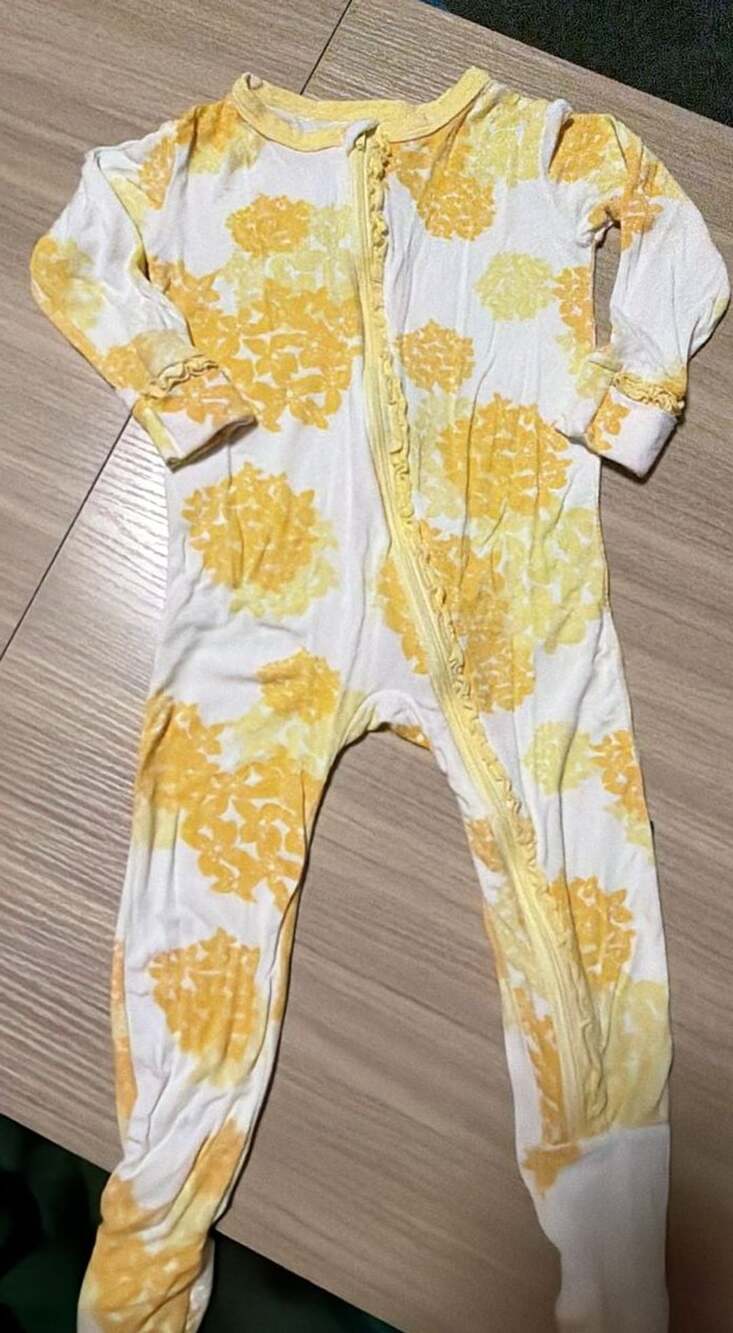 KicKee Pants Yellow Floral Bamboo Footed Pajamas 12-18 Months